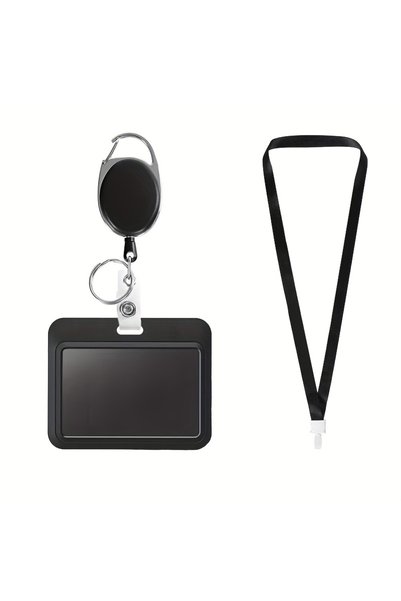 Choice 1 set Slider Badge Clip - Hard Black Vertical Plastic Card Case Protec...