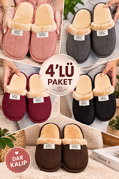 Jackers 4'LÜ Unisex Misafir Bohça Balkon Çeyiz Ev Terliği