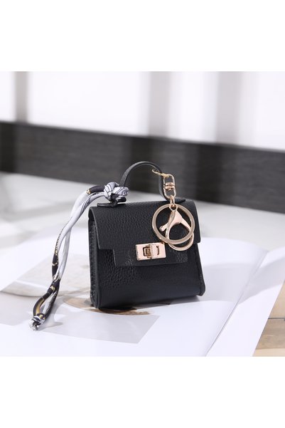 Choice1 Black Mini Square Leather Bag Charm Bag Pendant Light Luxury Cute Bag...
