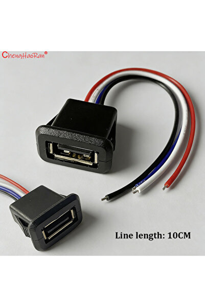 Choice3 black 4P 2PCS 2.0 USB Female Socket A-type With Wire Female Head Char...