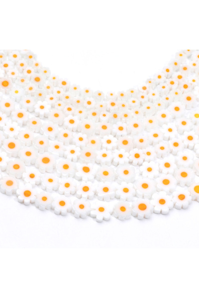 Choice 8mm about 48pcs Style 1 4-8mm Flower Lampwork Glass Flat Beads Daisy S...