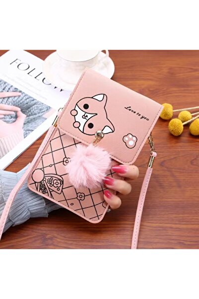 Choice1 Pink Cute Cartoon Pattern Touch-Screen Phone Bag for Women - Slim Tra...