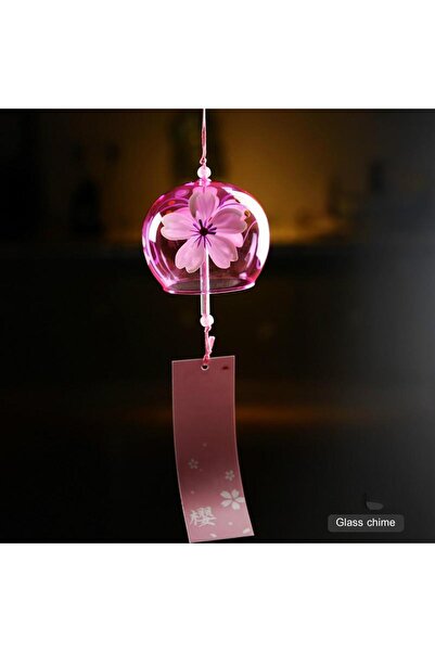 Choice3 2 pink cherry Japanese Style Handmade Glass Painted Wind Chime Door D...