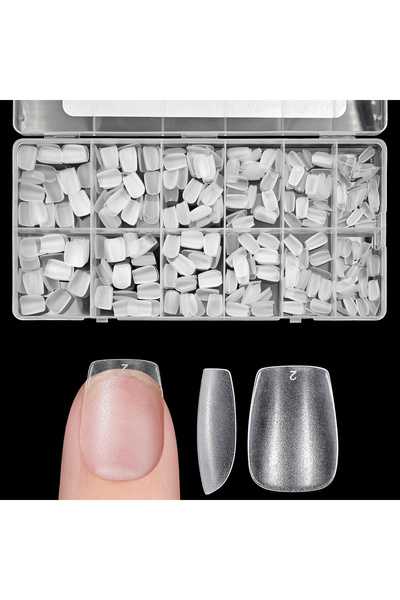 Choice Coffin-XS 600pcs Transparent Almond/Coffin/Square Nail Tips - Medium/S...