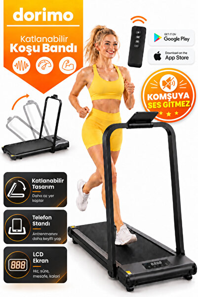 Dorimo HIZ 12 2HP Bluetoothlu Katlanabilir Uzaktan Kumandalı Yürüme ve Koşu B...