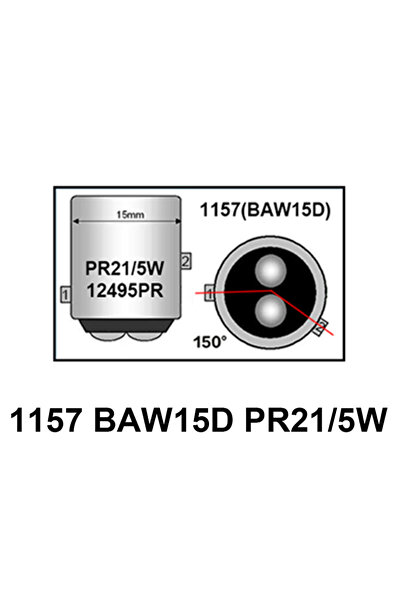 Choice أحمر 1157 BAW15D PR21-5W BMTxms قطعتان 1157 P21/5W BAY15D لمبة توقف LE...