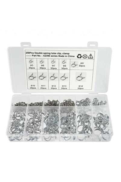 Choice 250pcs Fuel Line Hose Tubing Assortment Kit of Spring Clips Clamps for...