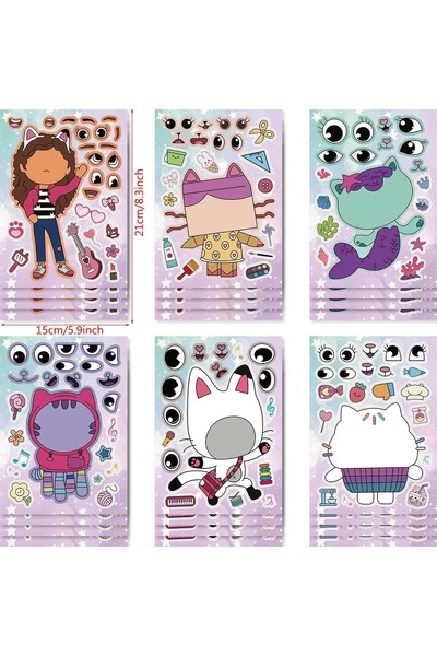 Choice 36PCS(3Pack) Gabby Cat Dolls Cartoon Stickers Birthday Party Decoratio...