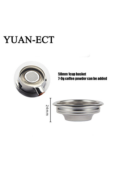 Choice 1 cup 9g 58mm Coffee Filter Basket Stainless Steel Replacement 0.3mm H...