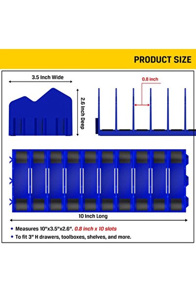 Choice1 Blue Practical plier organizer rack Holds up to ten pliers Drawer Too...