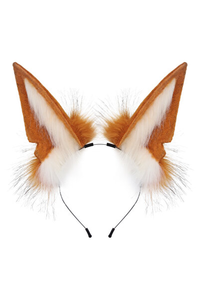 Choice9 Foxwhite Handmade Animal Fur Wolf Fox Ears Headband Cosplay Headwear ...