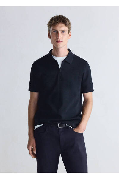MANGO Man Coolmax® fermuarlı comfort stretch polo yaka tişört