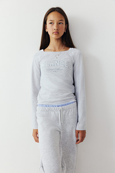 H&M Kayık Yakalı Sweatshirt