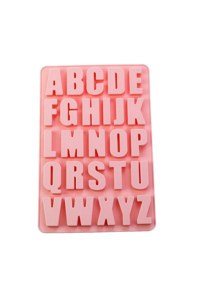 Choice Rectangular Pink 1Pcs Silica Gel 26 Capital Letters Cake Mold 26 Hole ...