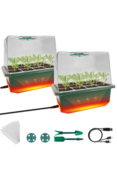 Choice1 green Seed Starter Kit with Built-in Heat, 24-Cell Plant Starter Tray...