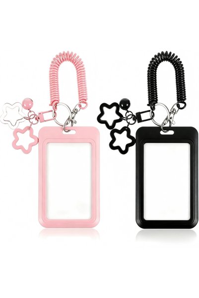 Choice5 2 sets Colorful Star-Shaped Retractable Plastic ID Card Holder with K...