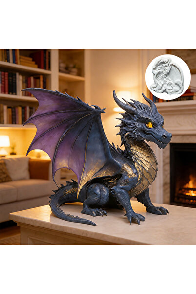 Choice Double-winged dragon silicone mold, reusable resin mold, clay and gyps...