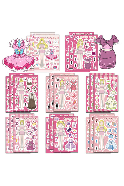 Choice 8PCS 8/16PCS Creative Girl's Clothing and Kitchen Stickers Cartoon Cut...