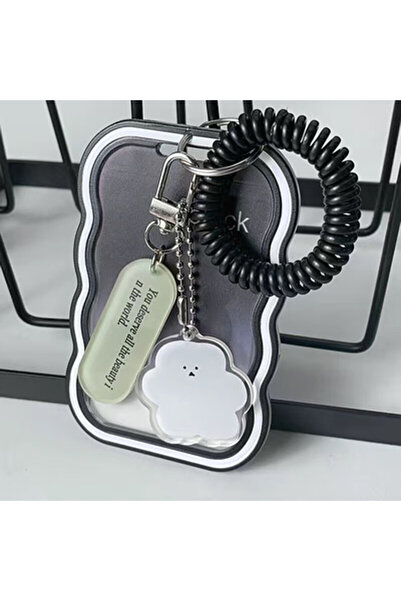 Choice black Creative Design Kpop Photocard Holder Transparent Card Holder Ke...