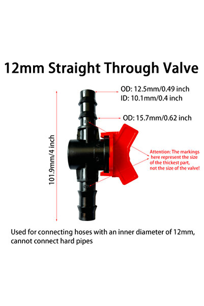 Choice6 Other 12mm Valve 2pcs 2Pcs Barbed Ball Valve Plastic Pagoda Straight ...