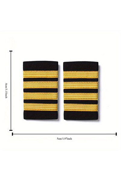 Choice 4Bar yellow 1 Pair Clothing Decor Epaulettes Professional Pilots Unifo...