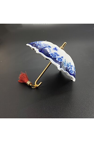 Choice Blue 1pc Ceramic Tea Strainer - Blue & White Umbrella Design with Tass...