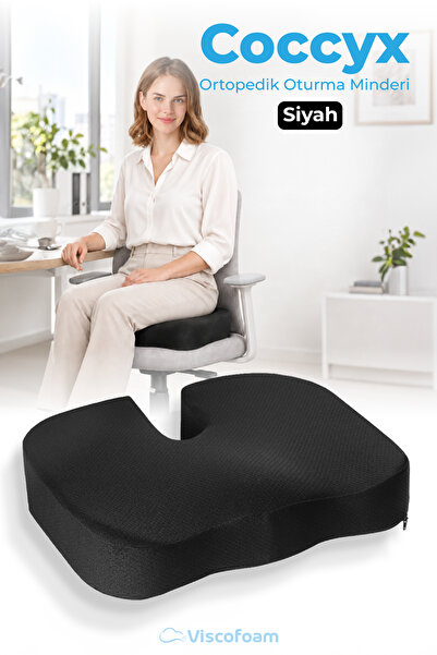 Viscofoam Ortopedik Oturma Minderi Hemeroid Kuyruk Sokumu Coccyx Oturma Minde...