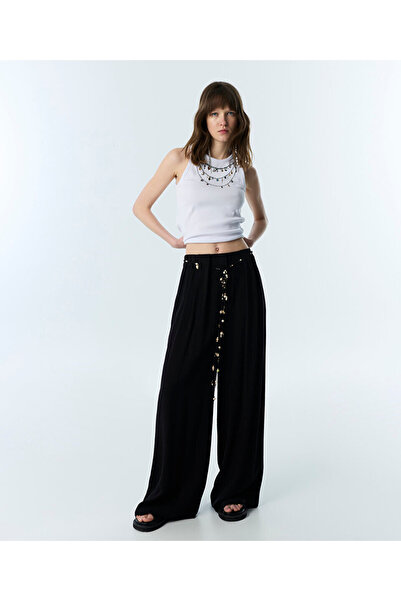 Twist BONCUKLU KUŞAKLI WIDE LEG PANTOLON