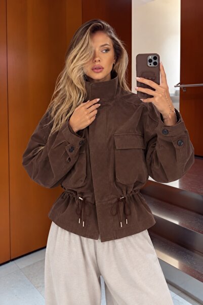Trendsensin Lorven Oversize Kahve Viral Kadın Mont