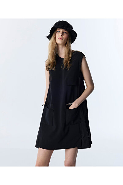 Twist TEKNİK KUMAŞ MIX PATCH'Lİ ELBİSE