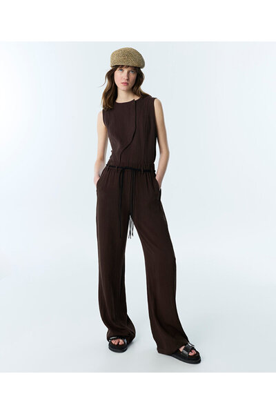 Twist PÜSKÜLLÜ KEMERLİ WIDE LEG PANTOLON