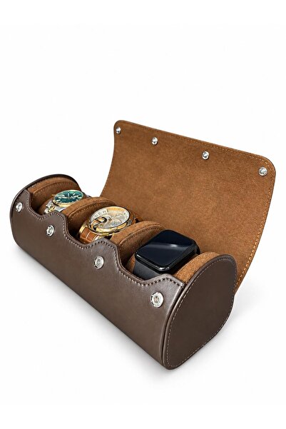 STAND MARKET 3-Piece Snap Watch and Jewelry Box – Pull up Faux Leather, Handm...