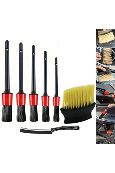 AEE ® 7'li Araç İçi Temizlik Fırça Seti Oto Detay Fırçası Yumuşak Toz Alma Kl...