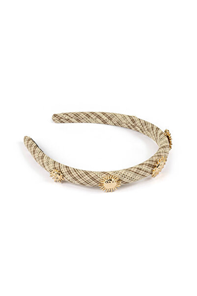 Twist METAL AKSESUARLI EKOSE DESEN SAÇ BANDI