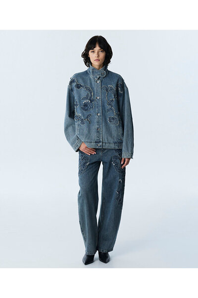 Twist FLORAL PATCH'Lİ DENİM CEKET