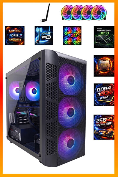 COMLOJI GA High-End Gaming Ryzen 5 5500 RTX3050 16GB DDR4 RAM 512GB M.2 NVMe ...