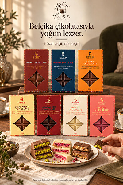 Taze Çikolata Lezzet Atlası 7’li Gurme Serisi – 700 gr El Yapımı Karışık Çikolata
