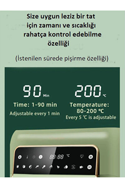 HUTT Oa10 Airfryer Siyah Yağsız Fritöz 10 Lt