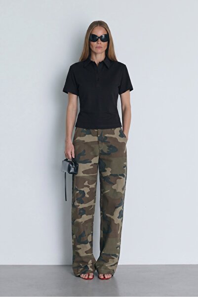 Suud Collection Black Jane Polo Neck T-Shirt