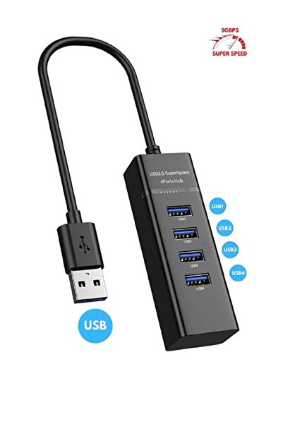 Derwell 4 Port Usb 3.0 Hub Çoğaltıcı Super Speed Çoklayıcı Swıtch Hızlı Usb Ç...