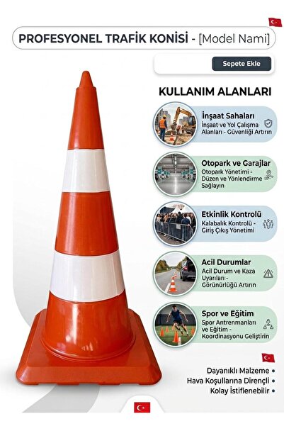 Master Duba Yol Trafik Hunisi Konisi Plastik Duba Uyarı Dikmesi Dükkan Önü Ot...