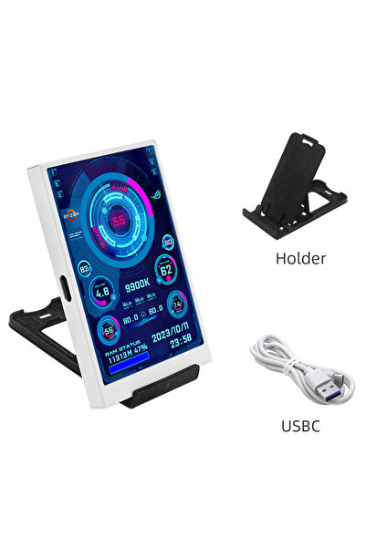 Choice3 White 3.5 Inch Type-C Secondary Screen for Computer CPU RAM GPU HDD M...