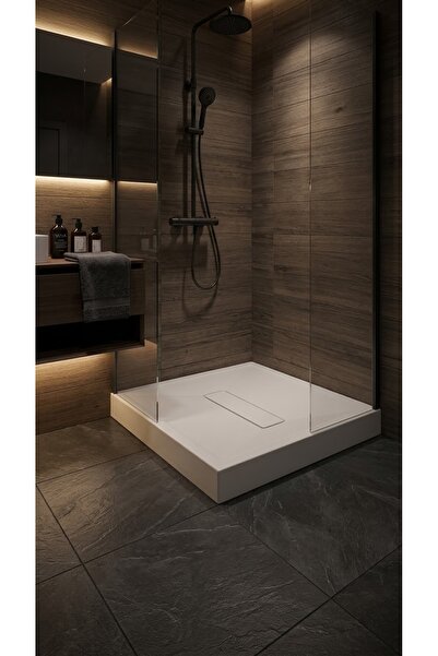 VitrA - Slim Duş Teknesi 90×90 cm Monoblok, Akrilik Gider Kapaklı - 54500011000