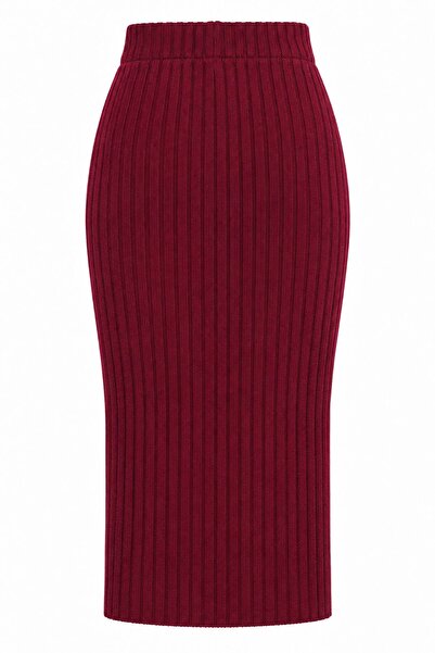 Hiccup Mixray High Waist Ribbed Knitted Skirt