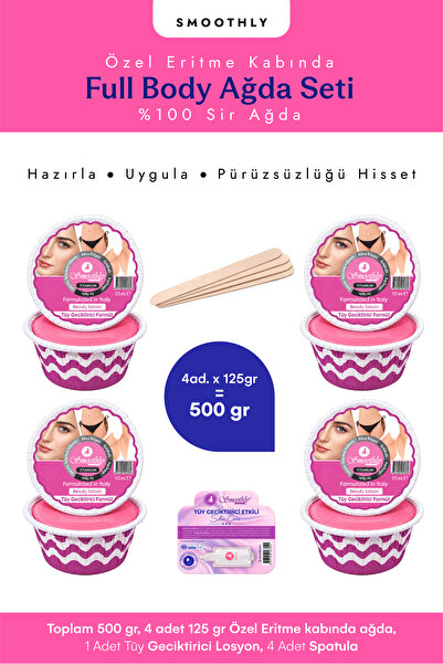Smoothly 4 Parça Pudralı Soyulabilen Özel Bölge Bikini Ağdası (PENTA) Ağda Lo...