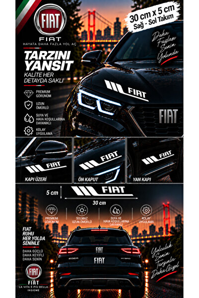 İntervex Global Fiat Compatible Sport Body Stripe Sticker Right Left Side Doo...