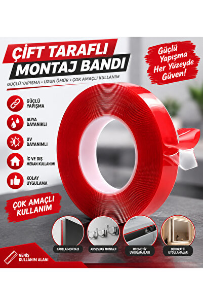 hld Çift Taraflı Bant 10 Mm X 5 Metre Montaj Bandı