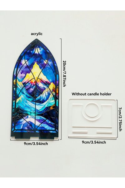 Choice crafts BS5112 Acrylic Mountain Gothic Arch Decor Candle Holder, Celest...