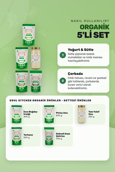Soul Kitchen Organik Ürünler Organik Ek Gıda Seti 5li Paket Model 1