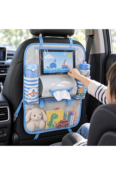 Empria Protectie scaun auto, organizator auto copii, 8 buzunare, Empria, 54x4...